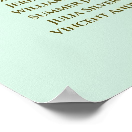 4 Tableau Neo Mint Vert Mariage Siège Graphique Or (Coin)