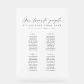 4 Tables Favorite People Acrylic Seating Chart (Recto)