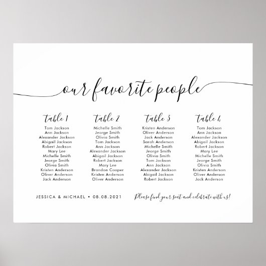 4 Tables Modernes Nos Personnes Préférées Tableau  (Devant)