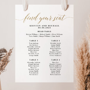 4 Tafels Vind uw zitplaatskaart Poster