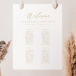 4 Tafels Welkom Zitplaatskaart Poster