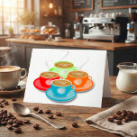 4 tasses de cartes de voeux de café<br><div class="desc">Si vous aimerez votre café, vous saurez que vous ne pouvez jamais avoir assez de café. Ce design prouve cela avec 4 tasses de café chaud. Chaque tasse est d'une couleur différente et le café semble vraiment chaud avec la vapeur qui monte. Ces 4 tasses de café design parait bien...</div>