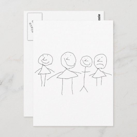 4 Teken Briefkaart (Voorkant / Achterkant)