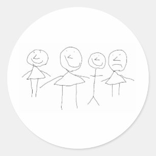 4 Teken Ronde Sticker