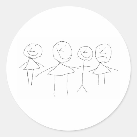 4 Teken Ronde Sticker (Voorkant)