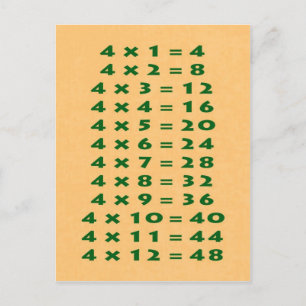 #4 Times Table Collectible Briefkaart