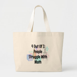 4 van de 3 mensen kruipen met Wiskunde, Joke Grote Tote Bag