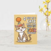 4 van de 5 katten geven er niet om dat het jouw ve kaart (Gele Bloem)