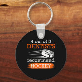 4 van de 5 tandartsen raden Hockey IJshockey Sleutelhanger (Voorkant)