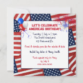 4 van juli Feest met Hot Dogs Kaart (Achterkant)