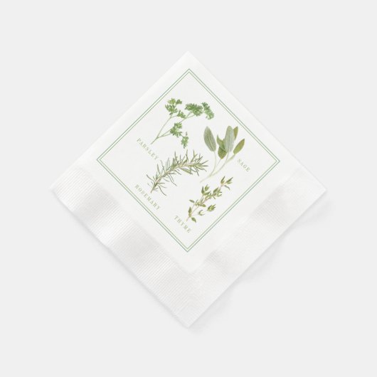 4 VERSE KRUIDEN Gemaakt Cocktail Papier Servetten (Hoek)