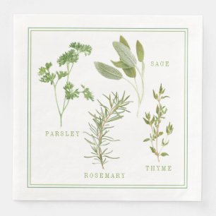 4 VERSE KRUIDEN Standaard Diner Papier Servetten