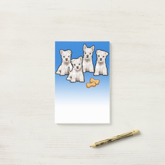 4 Westy pups Post-it notitieblok Post-it® Notes (Op bureau)