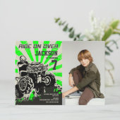 4 Wheeler Birthday Photo Invitation / Quad Bike (Debout devant)