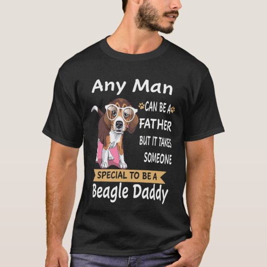 4 Willekeurig Man Beagle Daddy T-shirt (Voorkant)
