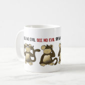 4 Wise Monkeys Humor Koffiemok (Voorkant links)