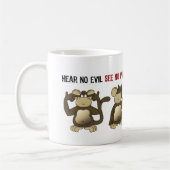 4 Wise Monkeys Humor Koffiemok (Links)