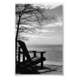 4"x6", B&W-doorsnede met Adirondack-voorzitter Foto Afdruk