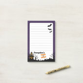 4 "x6" spookhuis en spookachtige bomen post-it® notes (Op bureau)
