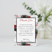 4 x 5 Fleurs noires Cartes de remerciements PLATES (Debout devant)