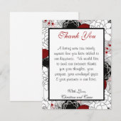 4 x 5 Fleurs noires Cartes de remerciements PLATES (Devant / Derrière)