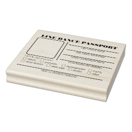 4" x 5" LINE DANCE PASSPORT ID Rubber Stamp Rubberstempel