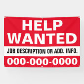 4' X 6' Help Gezochte banner (Horizontaal)