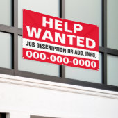 4' X 6' Help Gezochte banner (Buitenkant Gebouw)