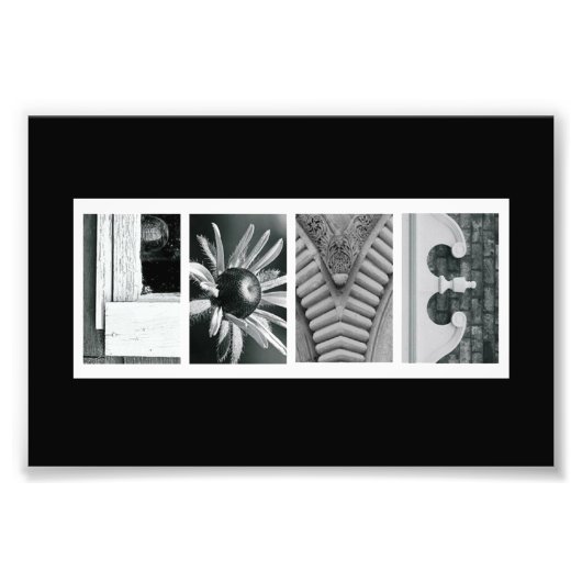 4 x 6 Love (Noir) Alphabet Lettre photo Art (Devant)