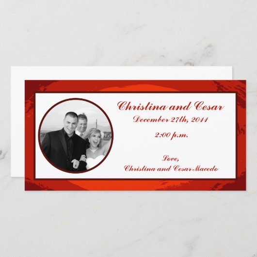 4 x 8 Fiançailles Photo Faire-part Coucher de sole (Devant / Derrière)