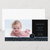 4 x 8 Fotokaart Elegant Blauw (B) Aankondiging (Voorkant / Achterkant)