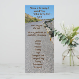 4"X 9,25"Huwelijksprogramma beide kantentekst Programma