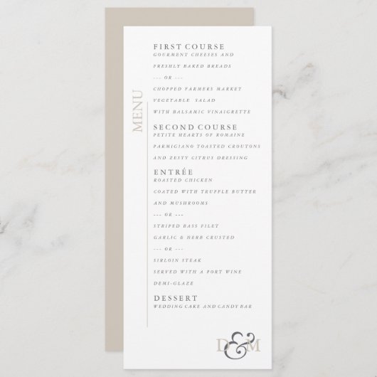 4 x 9-inch perfect Bleek menu (Voorkant / Achterkant)