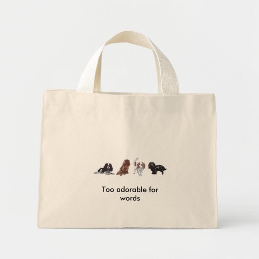 4 x King Charles Cavalier Spaniel Canvas tas (Voorkant)
