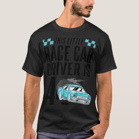 4 Year Old 4th Birthday Gift Boys Funny Kids Race T-shirt (Voorkant)