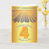 4 Year Sober Anniversary | Golden Ray 12 Step Kaart (Gele Bloem)