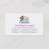 4 Zussen 4 Vrijheid Visitekaartje (Achterkant)