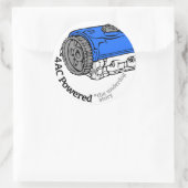 4AC Powered (Het underdog verhaal) Ronde Sticker (Tas)