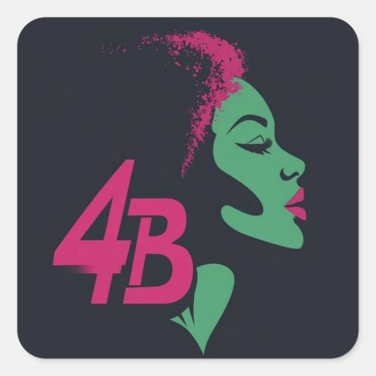 4B-beweging Vierkante Sticker (Voorkant)