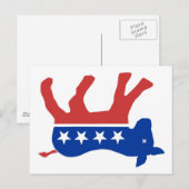 4D - Design van de Democratische Dode Donkey van R Briefkaart (Voorkant / Achterkant)