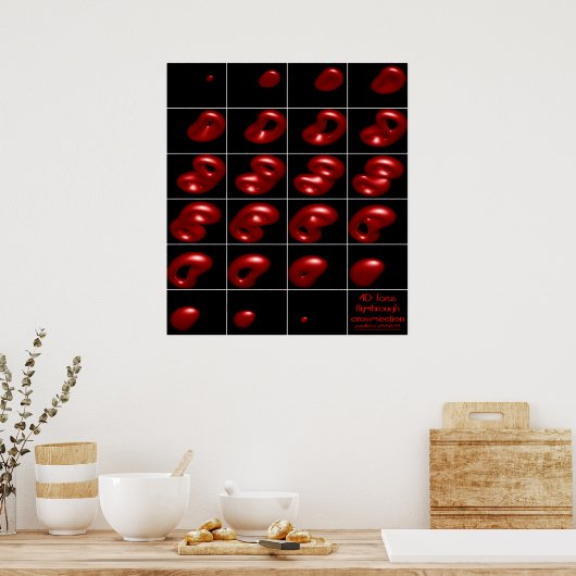4d torus fly-through doorsnede poster (Keuken)