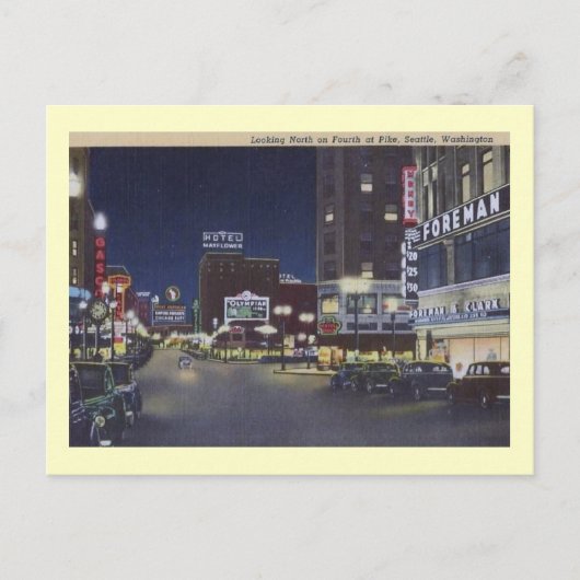 4de en Pike, Seattle, Washington  Briefkaart (Voorkant)