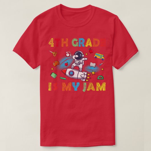 4de graad is mijn Jam Dabbing Astronaut leraar ter T-shirt (Design voorkant)