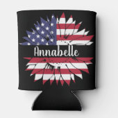 4de juli Custom Red White en Blue Sunflower Blikjeskoeler (Achterkant)