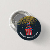 4de juli Cute Graphic modern American Glitter Ronde Button 3,2 Cm (Voorkant /achterkant)