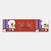 4de juli Firecracker - Bichon Frise Bumpersticker (Voorkant)
