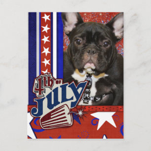 4de juli Firecracker - Franse Bulldog Briefkaart