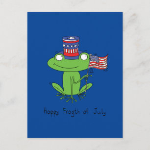 4de juli Funny American Frog Briefkaart