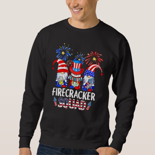 4de juli Gnomen Lighting Fireworks Firecracker Trui (Voorkant)