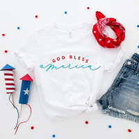 4de juli God Bless America Patriotic T-Shirt